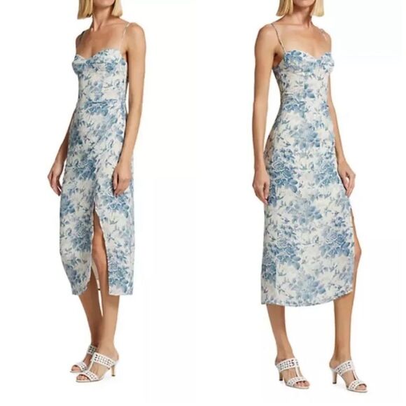 NEW Reformation Kourtney Dress in Pompadour Floral Dress Size 20 $278 - Picture 2 of 7